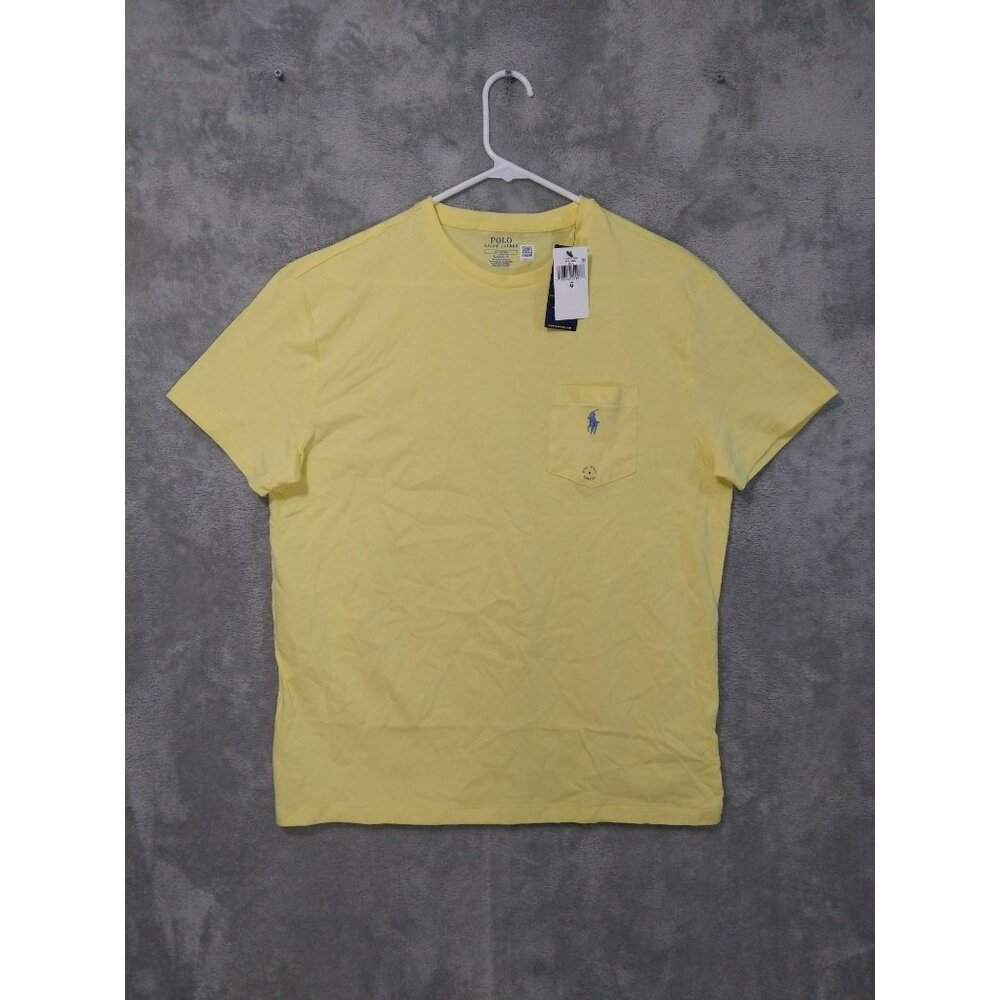 Polo Ralph Lauren Shirt Mens Medium Gold Classic Fit Short Sleeve Crew Pocket